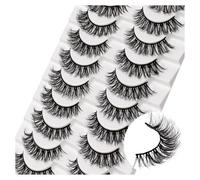 Russian strip eyelashes DD curling false eyelashes fluffy and slim artificial mink eyelashes 10 pairs large curvature thick natural beauty bridal party one piece(10P-D12)