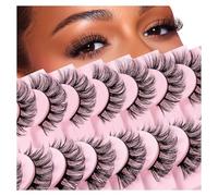 Russian strip eyelashes DD curling false eyelashes fluffy and slim artificial mink eyelashes 10 pairs large curvature thick natural beauty bridal party one piece(10P-D07)