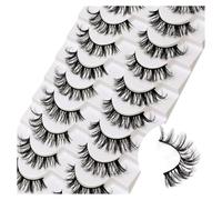 Russian strip eyelashes DD curling false eyelashes fluffy and slim artificial mink eyelashes 10 pairs large curvature thick natural beauty bridal party one piece(10P-D14)