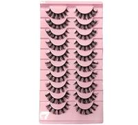 Russian Strip Lashes, False Eyelashes,Natural Wispy Fluffy Lashes,Soft Reusable Hybrid Strip Lashes DD Curl Faux Mink Lashes 10 Pairs Pack (A-09)