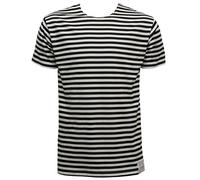Russian Telnyashka Striped Sailors's/Navy's T-Shirt Short Sleeve (S, Black)