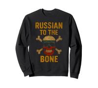 Russian To The Bone Russia Pride Skull And Crossbones Design Sweatshirt