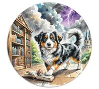 Russian Toy Dog 1000 Pieces Jigsaws Stress Reliever Difficult Challenge for Adults & Kids Puzzle Creative Round Jigsaw Puzzles Home Decor Gifts (67.5x67.5cm)