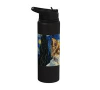 Russian Toy Dog Van Gogh Starry Night Stainless Steel Insulated Water Bottle