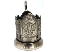 RussianOrnaments IMPERIAL EAGLE RUSSIAN COAT ARMS TEA GLASS METAL HOLDER CLASSIC GIFT KOLCHUGINO