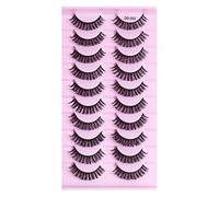 Russians Large Volume Grafts Frees False Eyelashes 10 Pairs Of Multi Layer Thick Imitation Mink Hair Eyelashes 1 Makeup Items (H, One Size)
