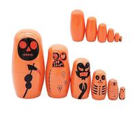 Russische Nistpuppen - Halloween-Nistpuppen - Russische Aus Holz - Handgefertigte Holzpuppen Im Russischen Stil Mit Feinen Details | Festliche Dekoration Für Zuhause & Geschenkideen