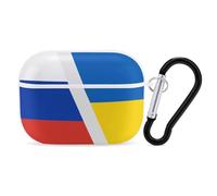 Russo Ukrainian War Flag Cute Case Compatible with AirPods Pro Protective Cover with Keychain