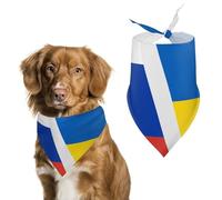 Russo Ukrainian War Flag Funny Dog Bandanas Puppy Triangle Scarf Washable Bib for Small Medium Large Pet