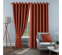 (Rust, 66" x 54" (168cm x 137cm)) 100% Blackout Linen Curtains - 260GSM Heavy Thermal Insulated Drapes, Thick Light Blocking Curtains