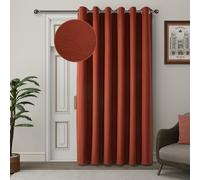 (Rust, 66" X 84" - (168cm x 210cm)-Single Panel Door Curtain.) Thermal Insulated Curtains 100% Blackout Ring-Top Eyelet Curtain Panel with Tiebacks