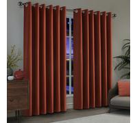 (Rust, 90" X 90" - (228cm x 228cm)) Thermal Insulated Curtains 100% Blackout Ring-Top Eyelet Curtain Panel with Tiebacks