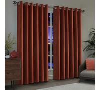 (Rust, 90" x 90" (229cm x 229cm)) 100% Blackout Linen Curtains - 260GSM Heavy Thermal Insulated Drapes, Thick Light Blocking Curtains