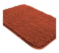 Rust Bathroom Rugs Thick Chenille Bath Mats | Absorbent and Washable Bath Rug Non-Slip, Plush Rugs for Bathroom Floor, Shower, Sink - 26" x 44"