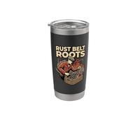 Rust Belt Roots Industrial Heritage Blue Pride Collar Humor Stainless Steel Insulated Tumbler