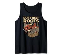 Rust Belt Roots Industrial Heritage Blue Pride Collar Humor Tank Top