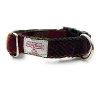 Rust Check Harris Tweed Dog Collar (M)