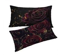 Rust Cushion Covers 50x80cm Rose Pillow Cases 2 Pack, Soft and Breathable Velvet Sofa Cushions With Invisible Zipper Machine Washable for Bedroom Decor, living Room Decor, Gifts for Women T0T934