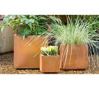 Rust Effect Corten Steel Garden Planters Collection: Garden Gear Rust Effect Set of 2 Trough Planters