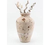 Rust Effect Decorative Ceramic Vase, 24 cm Tall | Rustic Tapered, For Dried Stems, Shelf, Sideboard, Console and Coffee Table Décor