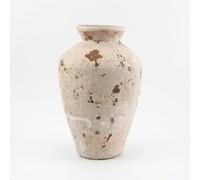 Rust Effect Decorative Ceramic Vase, 24 cm Tall, Rustic Tapered Vase for Dried Stems, Shelf, Sideboard, Console and Coffee Table Déco