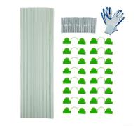 Rust Fiberglass Plant Support Stakes Greenhouse Hoops Grow Tunnel Frame for Garden with Plastic Coated Steel Poles Plant Stability