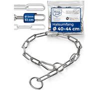 Rust-free combination chain for dogs - the original with pull stop - stainless steel dog chain collar long link - 5 mm thick - length 51 cm dog necklace with pull limiter