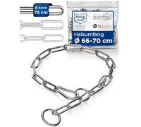 Rust-free combination chain for dogs, the original with pull stop, stainless steel dog chain, long links, 6 mm thick, length 78 cm, dog necklace with pull limiter