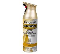 Rust-Oleum 387992- Universal All Surface Metallic Spray Paint, 11 oz, Matte Gold