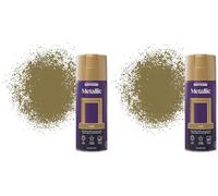 Rust-Oleum AE0110001E8 400ml Metallic Spray Paint - Elegant Gold (Pack of 2)