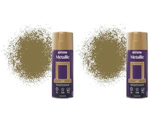 Rust-Oleum AE0110001E8 400ml Metallic Spray Paint - Elegant Gold (Pack of 2)