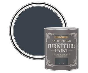 Rust-Oleum Black Furniture & Skirting Board Paint in Satin Finish - Black Sand 750ml
