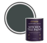 Rust-Oleum Black water resistant Kitchen Tile Paint in Matt Finish - Black Sand 750ml