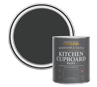 Rust-Oleum Black Scrubbable Kitchen Cupboard Paint in Satin Finish - Natural Charcoal (Black) 750ml
