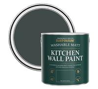 Rust-Oleum Black Washable Kitchen Wall Paint in Matt Finish - Black Sand 2.5L