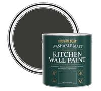 Rust-Oleum Black Washable Kitchen Wall Paint in Matt Finish - Dark Magic 2.5L
