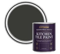 Rust-Oleum Black Water-Resistant Kitchen Tile Paint in Matt Finish - Dark Magic 750ml
