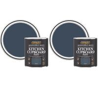 Rust-Oleum Blue Kitchen Cupboard Paint in Matt Finish - Blueprint 750ml (Pack of 2)