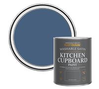 Rust-Oleum Blue Scrubbable Kitchen Cupboard Paint in Satin Finish - Ink Blue 750ml