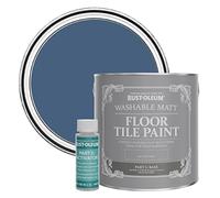 Rust-Oleum Blue Washable Matt Floor Tile Paint - Ink Blue 2.5L