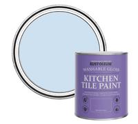 Rust-Oleum Blue Water-Resistant Kitchen Tile Paint in Gloss Finish - Powder Blue 750ml