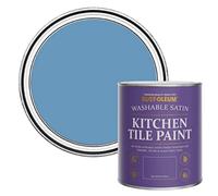 Rust-Oleum Blue water resistant Kitchen Tile Paint in Satin Finish - Cornflower Blue 750ml
