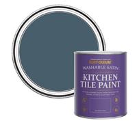 Rust-Oleum Blue water resistant Kitchen Tile Paint in Satin Finish - Blueprint 750ml