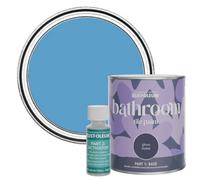 Rust-Oleum Blue Water-Resistant Bathroom Tile Paint in Gloss Finish - Cerulean 750ml