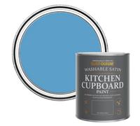 Rust-Oleum Blue Scrubbable Kitchen Cupboard Paint in Satin Finish - Cerulean 750ml