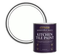 Rust-Oleum White water resistant Kitchen Tile Paint in Matt Finish - Chalk White 750ml
