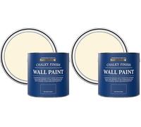 Rust-Oleum Cream Wall and Ceiling Paint in a Chalky Matt Finish - Clotted Cream 2.5L (Pack of 2)