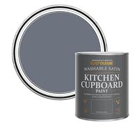 Rust-Oleum Dark Grey Scrubbable Kitchen Cupboard Paint in Satin Finish - Marine Grey 750ml