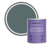 Rust-Oleum Green Water-Resistant Kitchen Tile Paint in Gloss Finish - Deep Sea 750ml