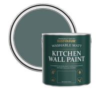 Rust-Oleum Green Washable Kitchen Wall Paint in Matt Finish - Deep Sea 2.5L